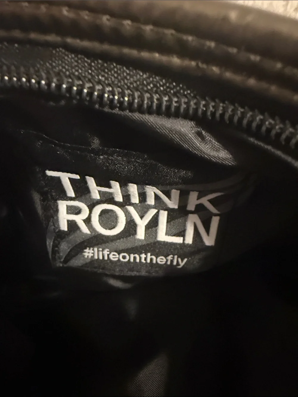 THINK ROYLN Olive Green Quilted Crossbody with Striped Removable Strap